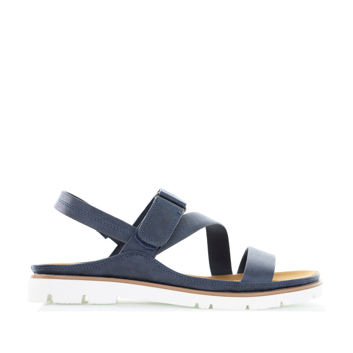 Navy VS TREADS YARYNA sandals with open toes and ankle straps, featuring a stylish and comfortable design.