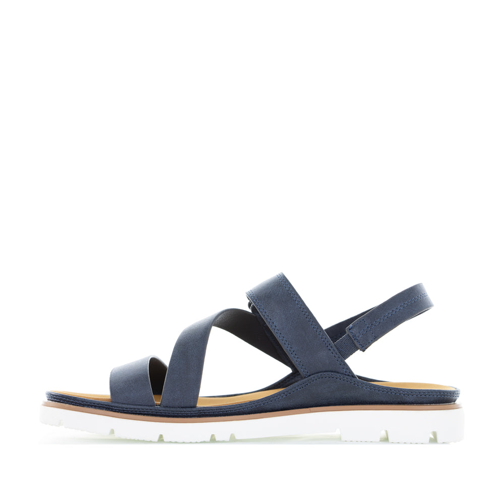 Navy blue VS Treads Yaryna sandals with open toe and ankle strap, stylish and comfortable footwear for warm weather.