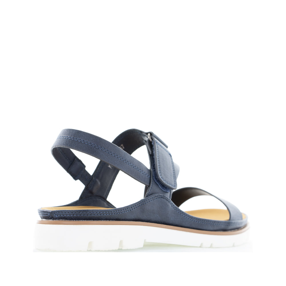 Navy blue VS Treads Yaryna sandals featuring open-toe design, ankle straps, and stylish casual footwear for women.