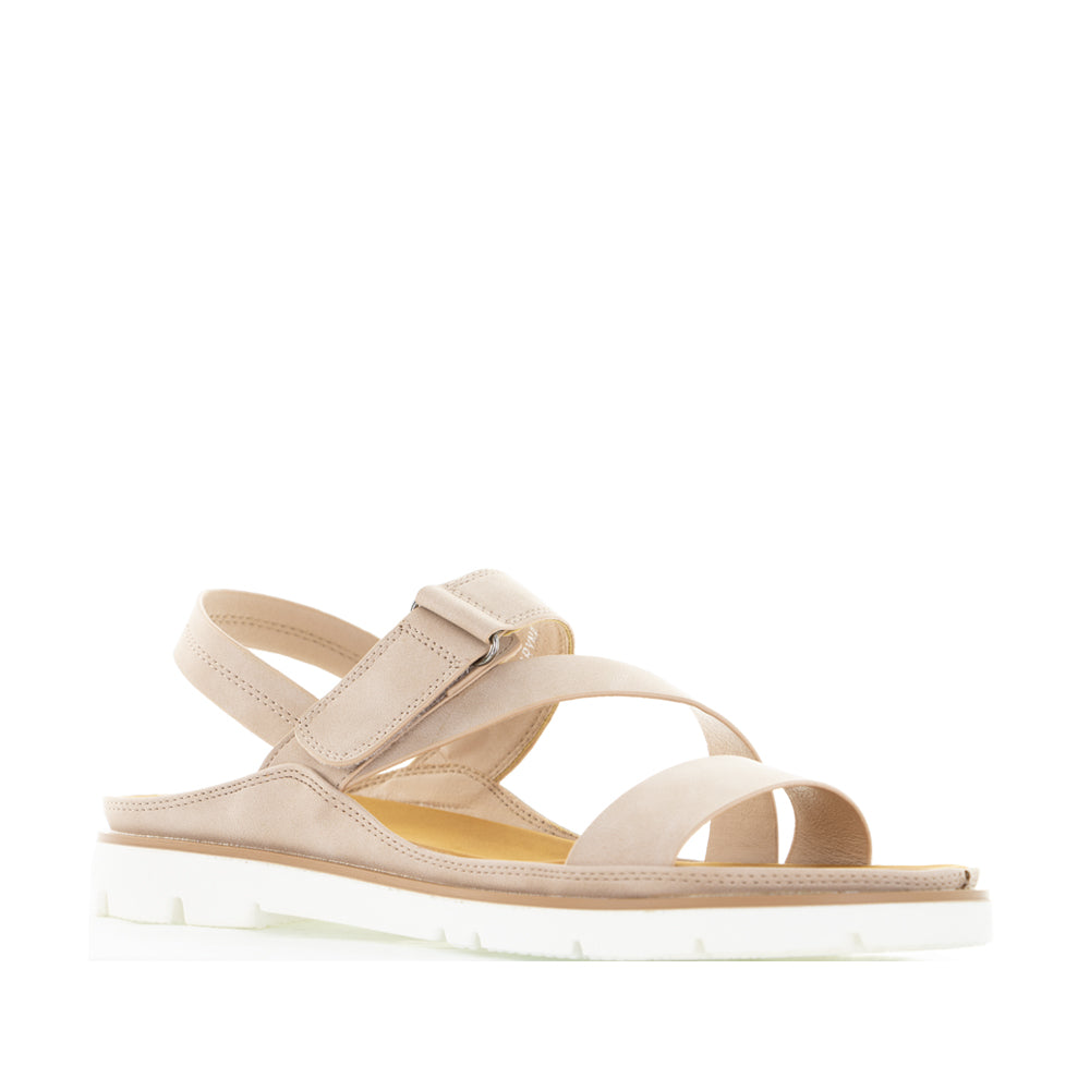 Pink VS Treads Yaryna sandals with open toes and ankle straps, stylish and comfortable footwear for warm-weather wear.