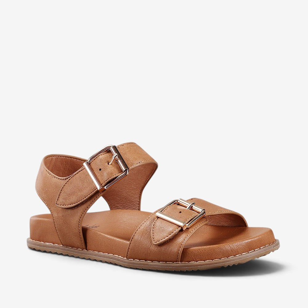 Naked Arches Ziggro Tan sandals with woven natural strap and flat sole, stylish and comfortable for casual wear
