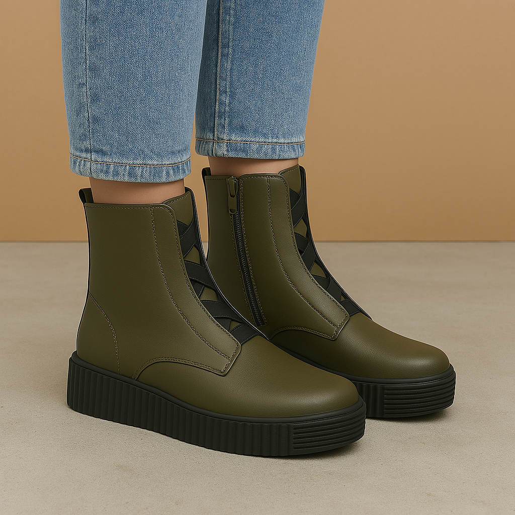 ALFIE & EVIE DATE KHAKI Women Boots - Zeke Collection NZ