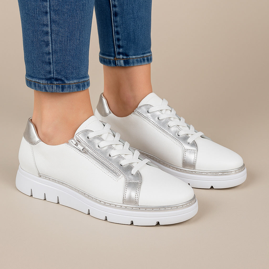 LE SANSA BEAGLE WHITE SILVER Women Sneakers - Zeke Collection NZ