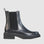 Black EOS LEILN boots with sleek design and ankle-high style, featuring a smooth leather finish.