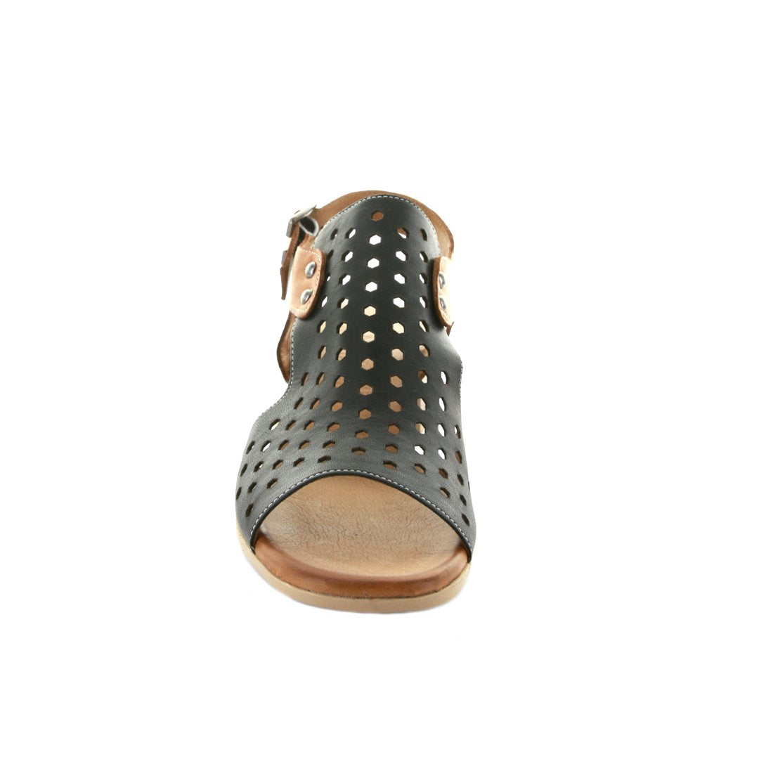 LESANSA DOHA BLACK TAN Women Sandals - Zeke Collection NZ