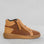 CABELLO Boho Tan boots with ankle-high design, suede material, and decorative stitching, perfect for casual and bohemian styles.