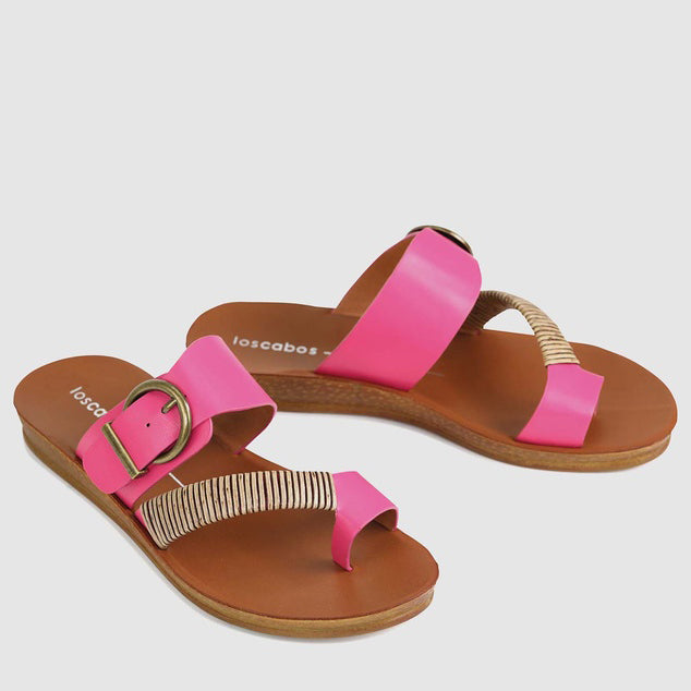 Los Cabos Bria Fuchsia slip-on shoes with vibrant pink fabric and casual slip-on design, perfect for everyday wear.