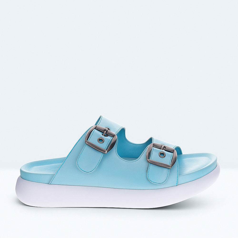 LE SANSA Burma Baby Blue casual shoes featuring a soft blue fabric upper and comfortable design for everyday wear.