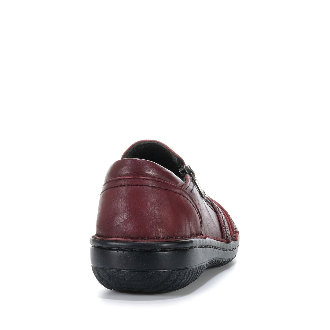 CABELLO Dark Burgundy Boots with crinkle leather finish, stylish and versatile footwear for fashion-forward looks.