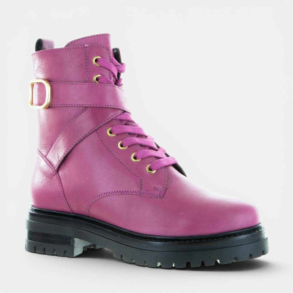Hot pink LE SANSA Cameran boots featuring a sleek design and stylish ankle-high silhouette, perfect for trendy fashion statements.