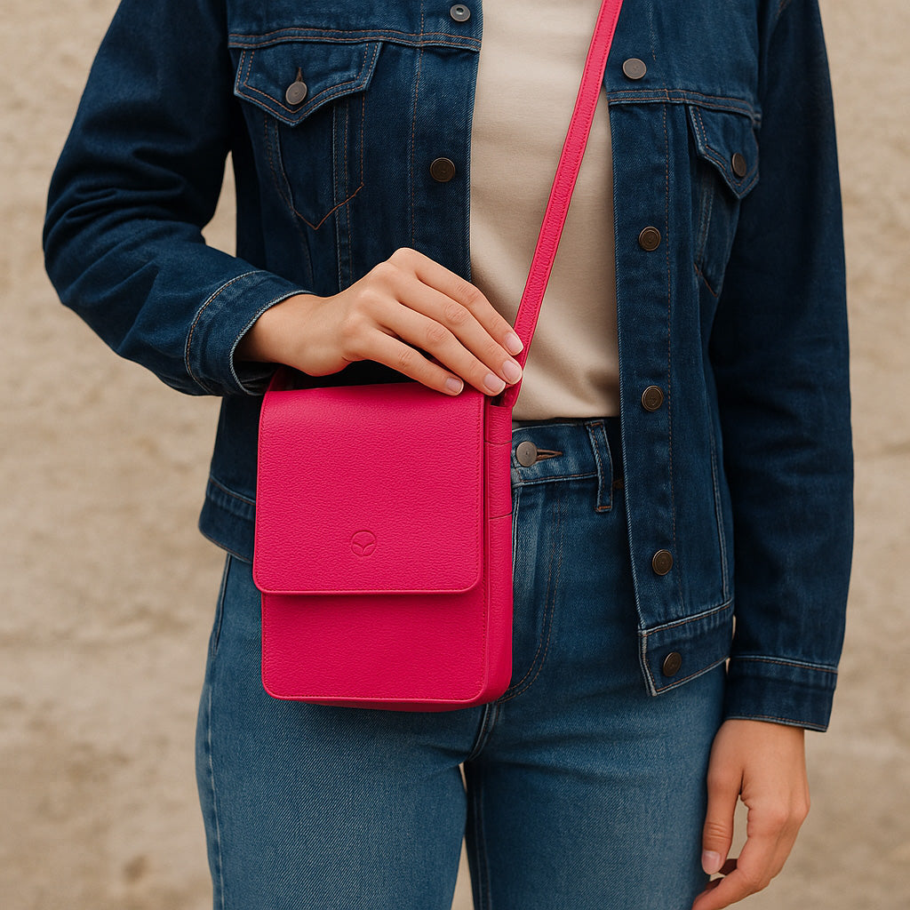 Second Nature CB6 fuchsia handbag with sleek design, featuring vibrant color and stylish handles.