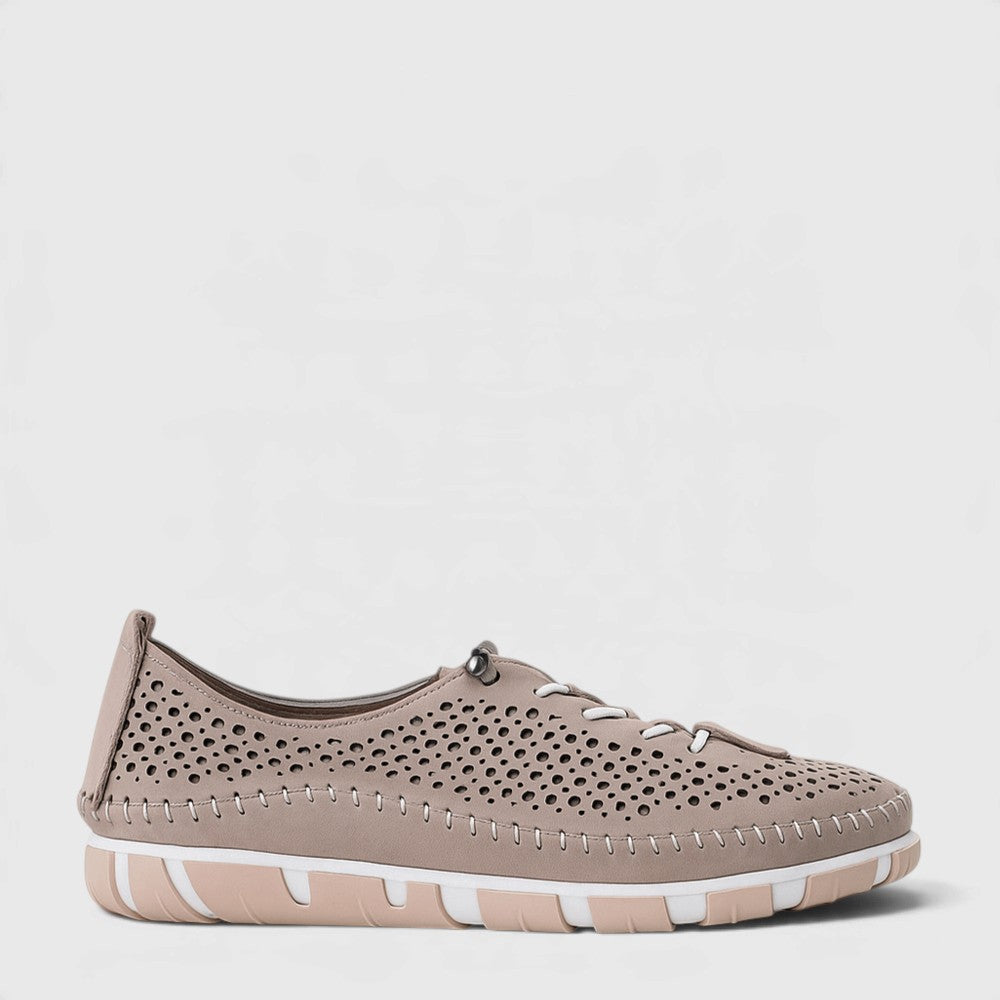 Cabello casual chin taupe shoes with sleek design and neutral taupe color, showcasing comfortable footwear for everyday wear.