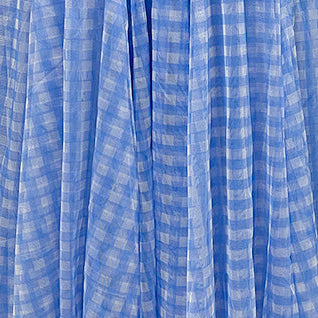 Minx Swan Lake tulle skirt in cornflower blue gingham with a full, layered design and delicate waistband.