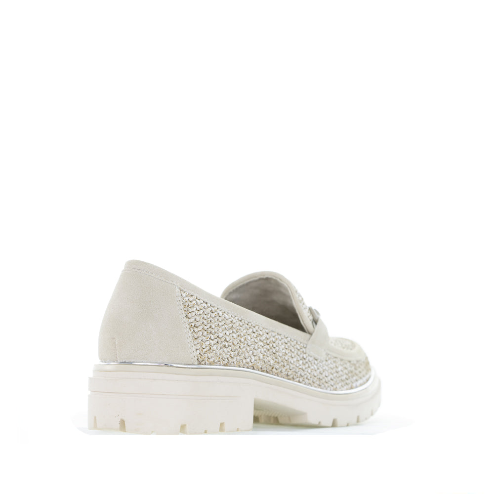 Beige LE SANSA DEEJAY loafers with sleek design, featuring smooth leather and stylish stitching, perfect for casual or formal wear.