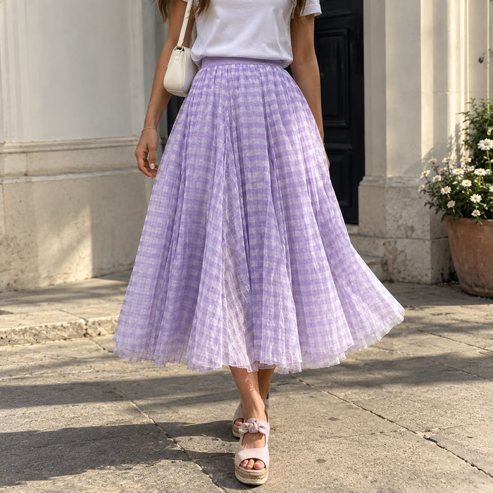 MINX SWAN LAKE TULLE SKIRT LILAC GINGHAM