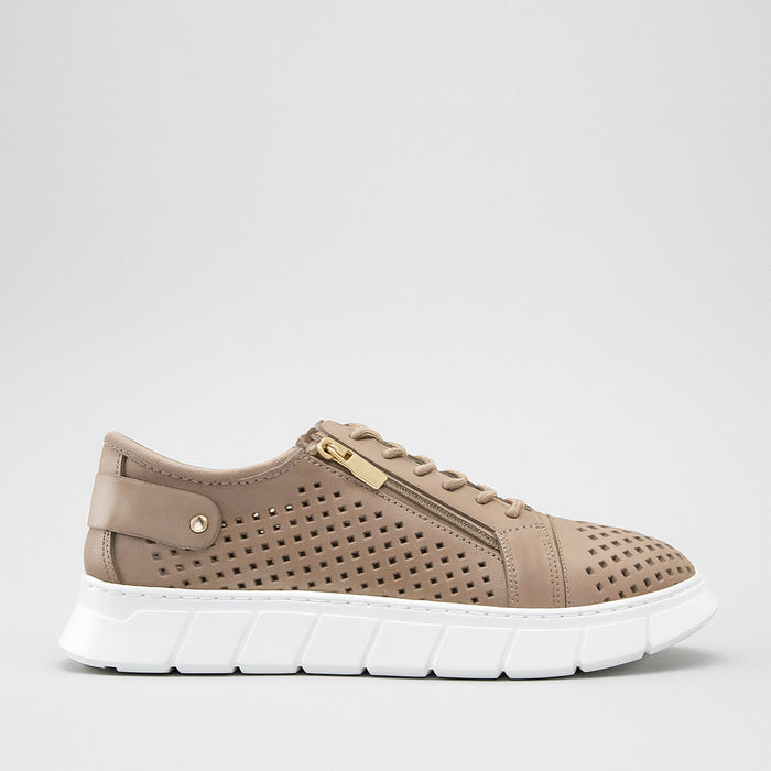 CABELLO EG172 STONE sneakers in neutral stone color with white soles, showcasing a casual and stylish footwear design.