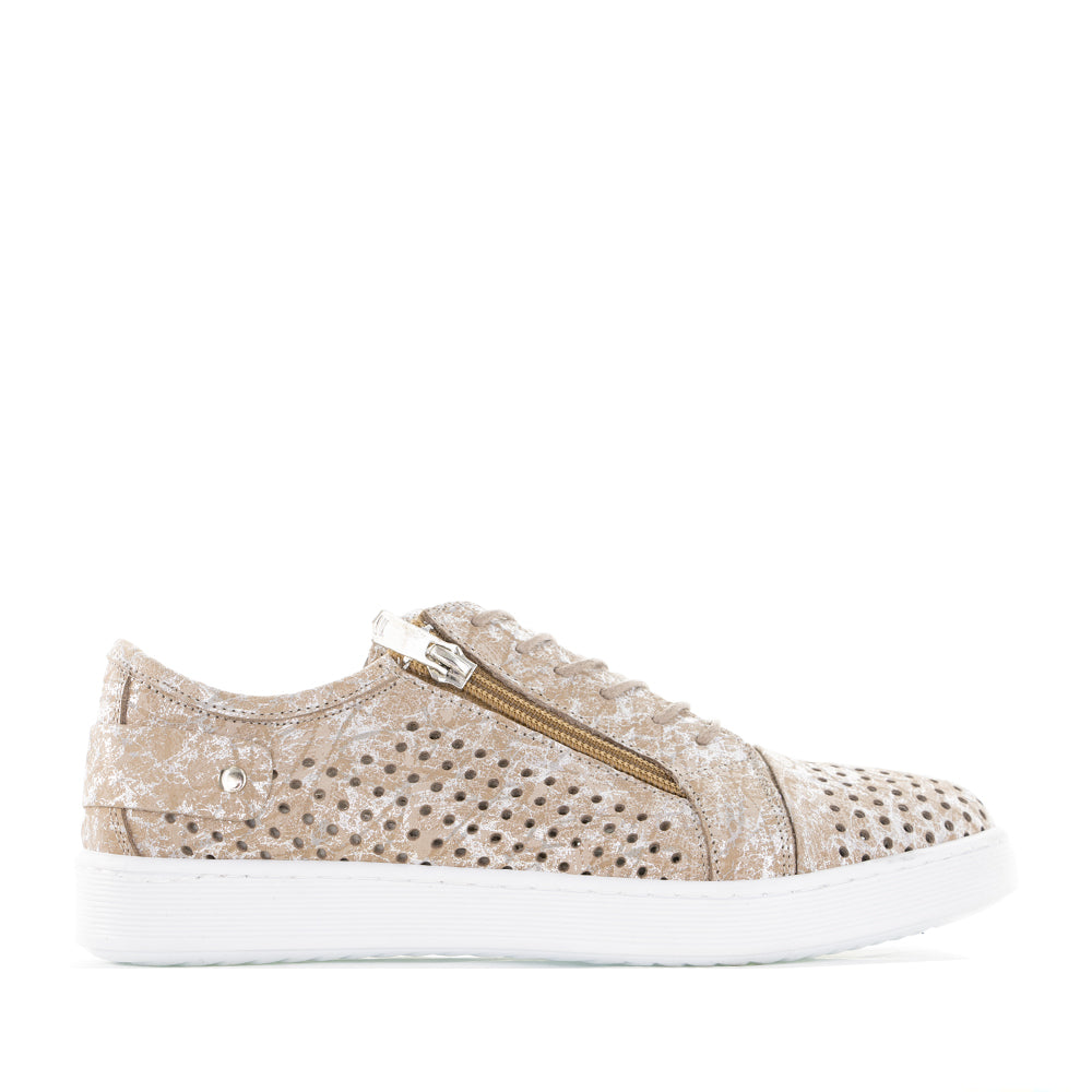 Cabello EG17 taupe print sneakers with stylish design and comfortable fit, featuring a printed pattern on the fabric.