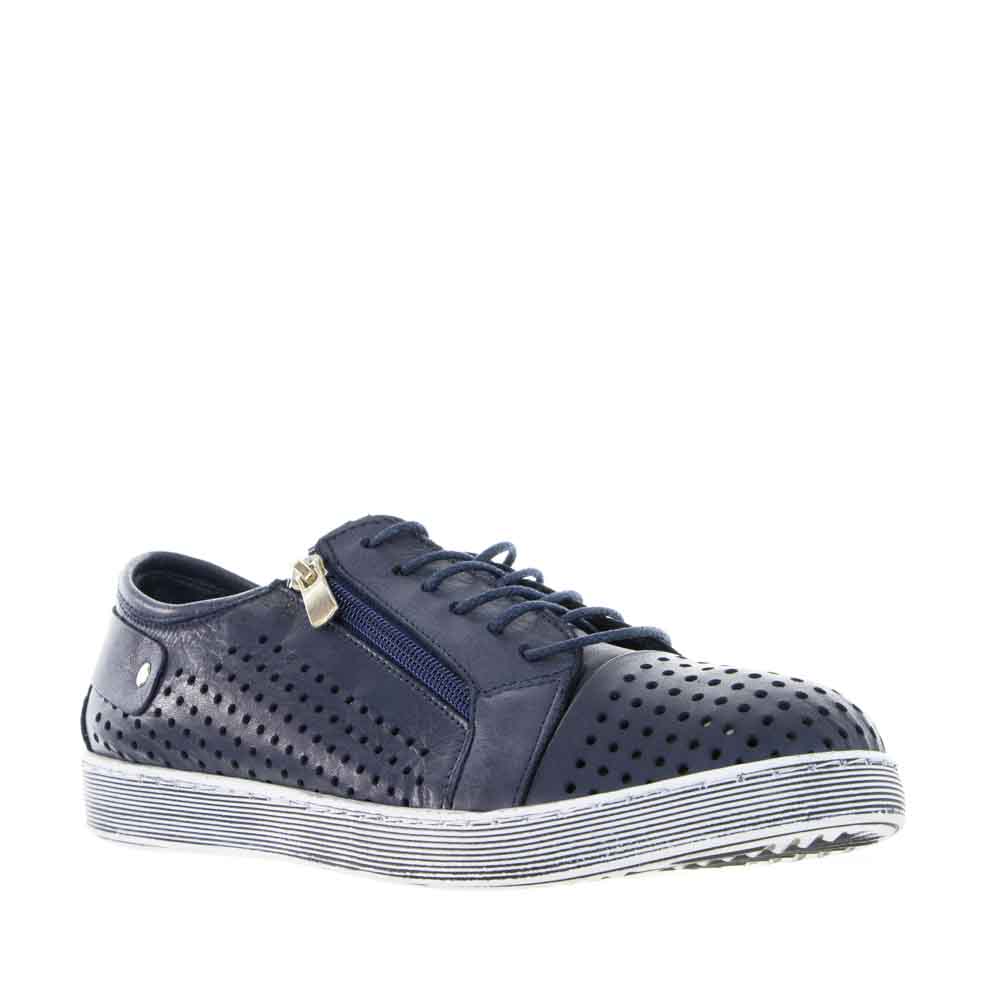 Cabello EG17 Navy sneakers with white sole and lace-up design, featuring a stylish navy blue finish and casual athletic look.