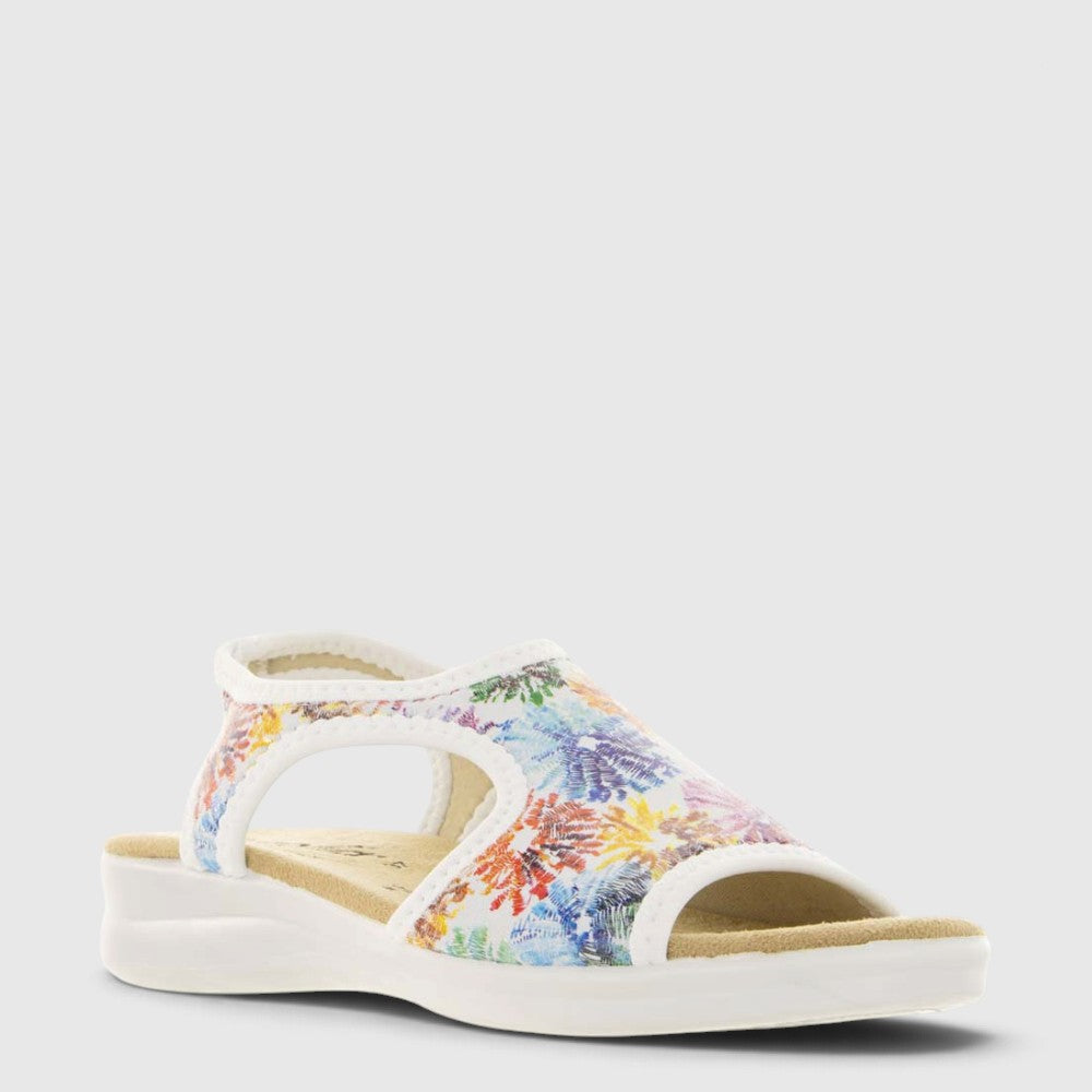 Euroflex Tuscany White Floral sandals with a white floral design and comfortable open-toe style