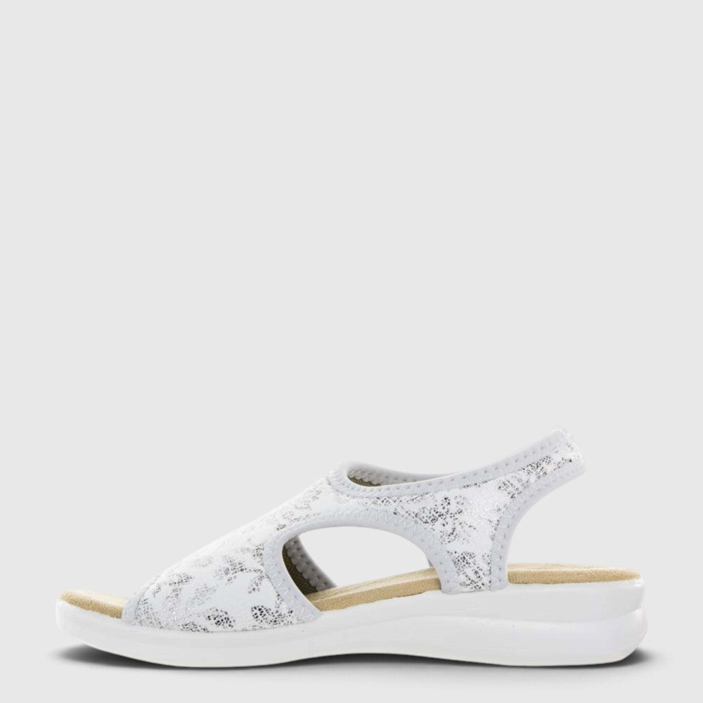 Euroflex Tuscany White sandals in white with comfortable open-toe design and adjustable straps