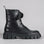 Black EOS FEBE boots featuring a sleek, stylish design with laces and a sturdy sole, perfect for casual or dressy wear.
