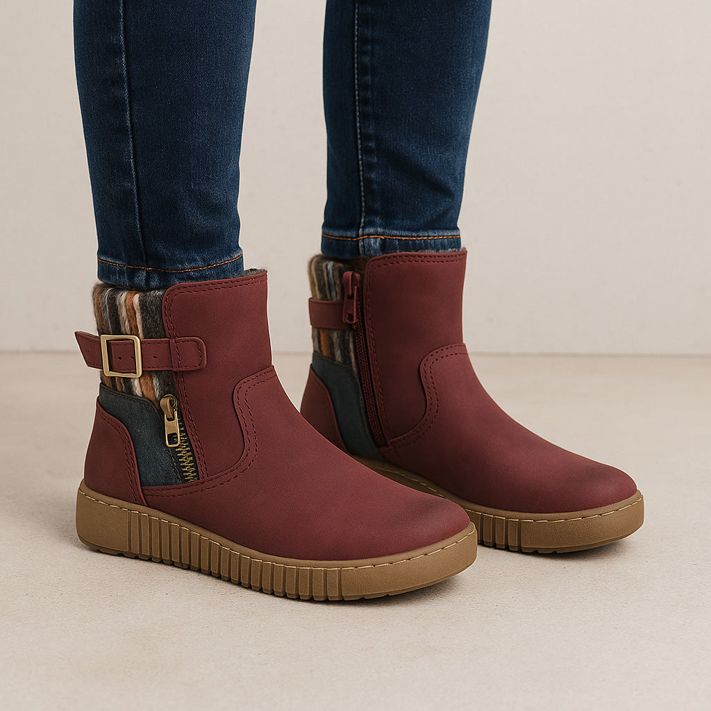 CC Resorts Garrett Bordo boots featuring a sleek design with detailed stitching and a comfortable sole.