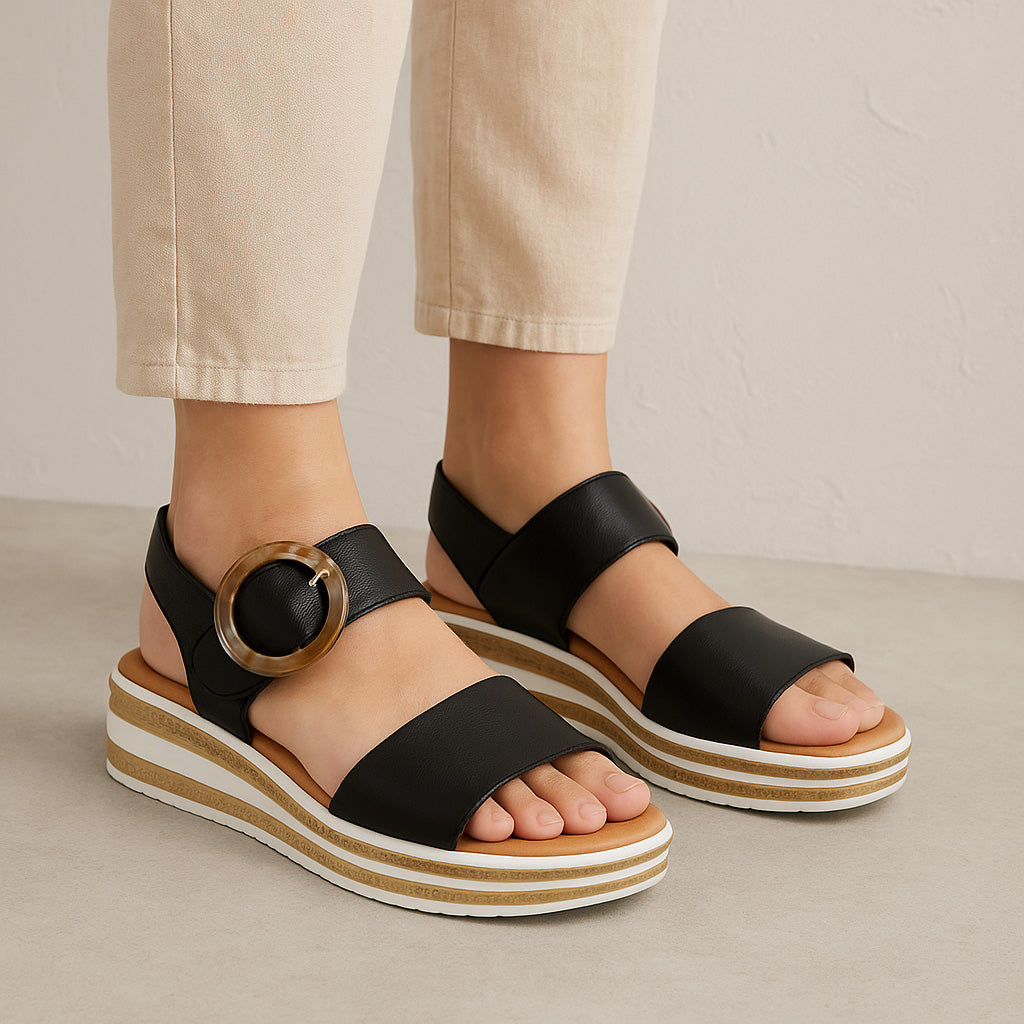 LE SANSA GUARD BLACK Women Sandals - Zeke Collection NZ