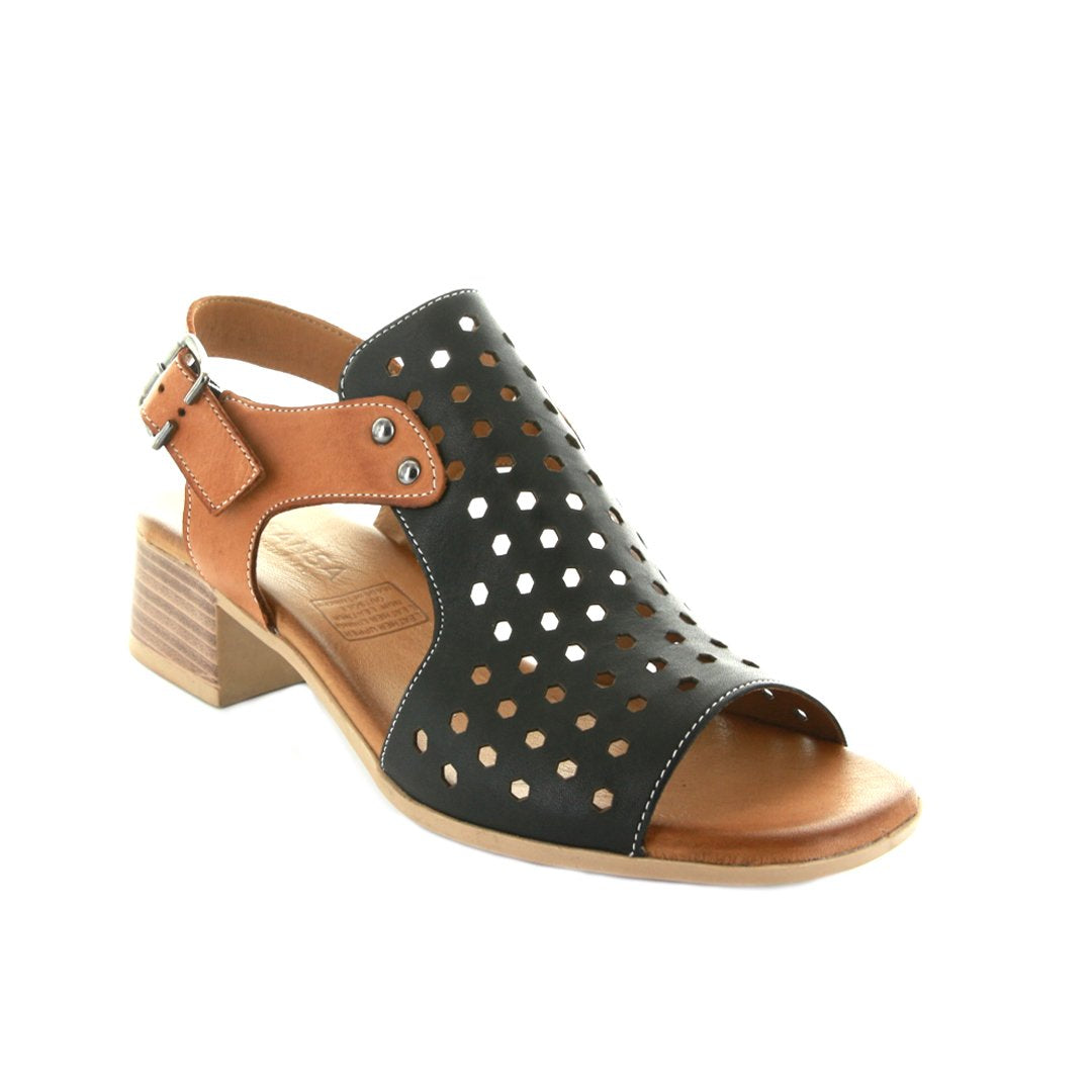 LESANSA DOHA BLACK TAN Women Sandals - Zeke Collection NZ