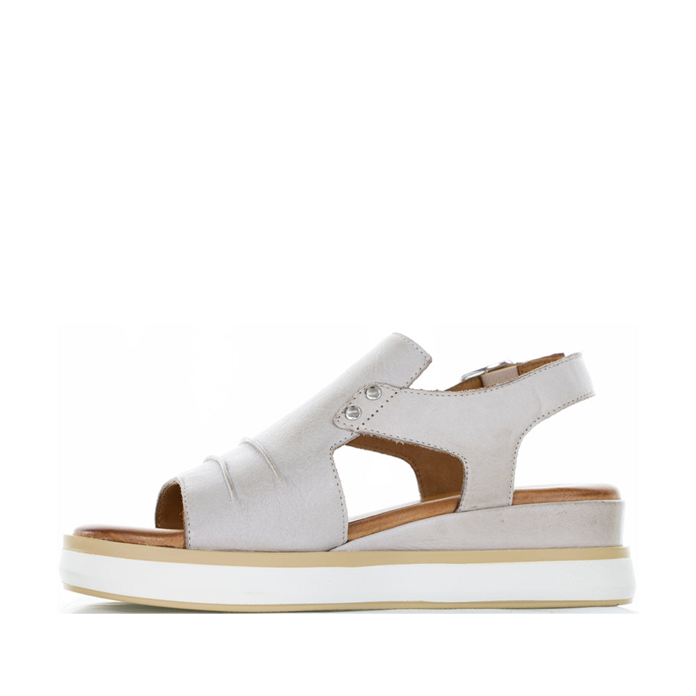Le Sansa Hype Silver Grey sandals with open toe design and ankle strap, stylish footwear for casual wear.