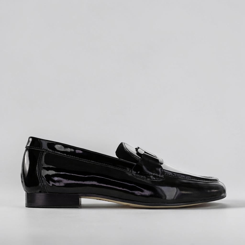 NAKED ARCHES JAP Black Pat loafers featuring sleek black leather and stylish design, perfect for casual or formal wear.