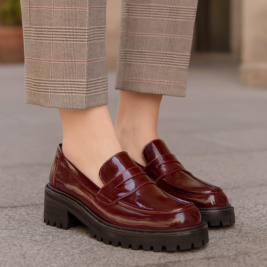 LE SANSA ZOEY BOTTLE MERLOT PATENT Women Casuals - Zeke Collection NZ
