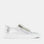 Silver NAKED ARCHES NELLY sneakers with sleek design and cushioned sole, shown from the front view.