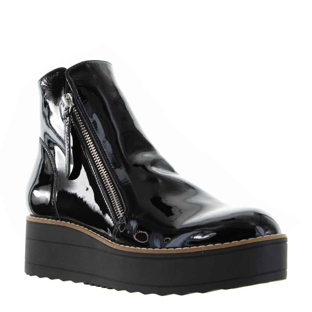 TOP END NENE BLACK PATENT Women Boots - Zeke Collection NZ
