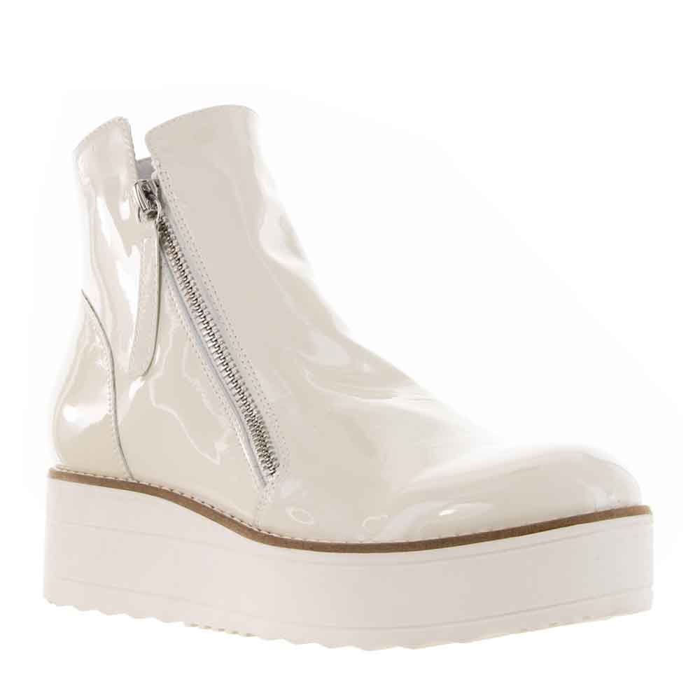 TOP END NENE IVORY PATENT Women Boots - Zeke Collection NZ