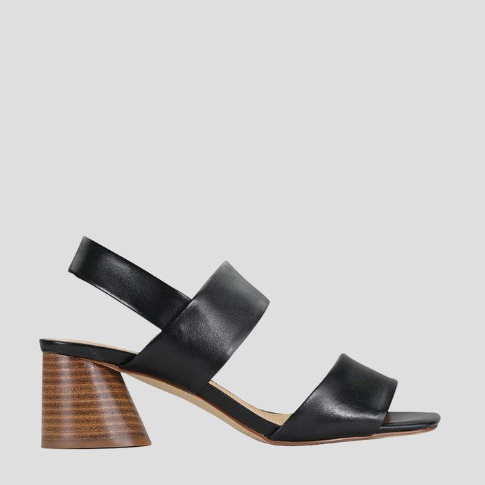 Eos Peto Black sling-back sandals with open toe and stylish design, perfect for casual or summer wear.