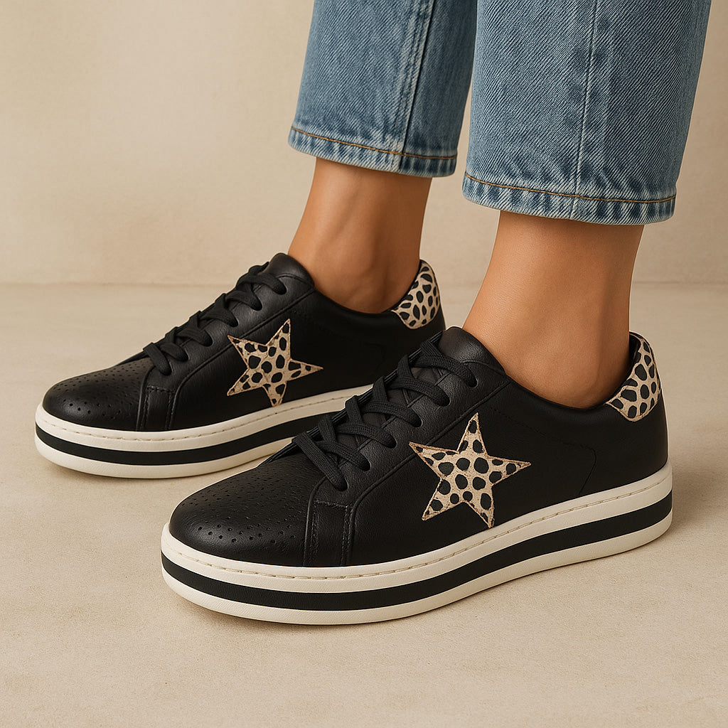 ALFIE &amp; EVIE PIXIE BLACK BROWN Women Sneakers - Zeke Collection NZ