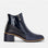 LE SANSA navy boots with sleek design, featuring a smooth leather finish and stylish ankle height.