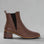 LE SANSA Choco Ring Boots featuring stylish brown leather with buckle accents and a chunky sole for casual wear.