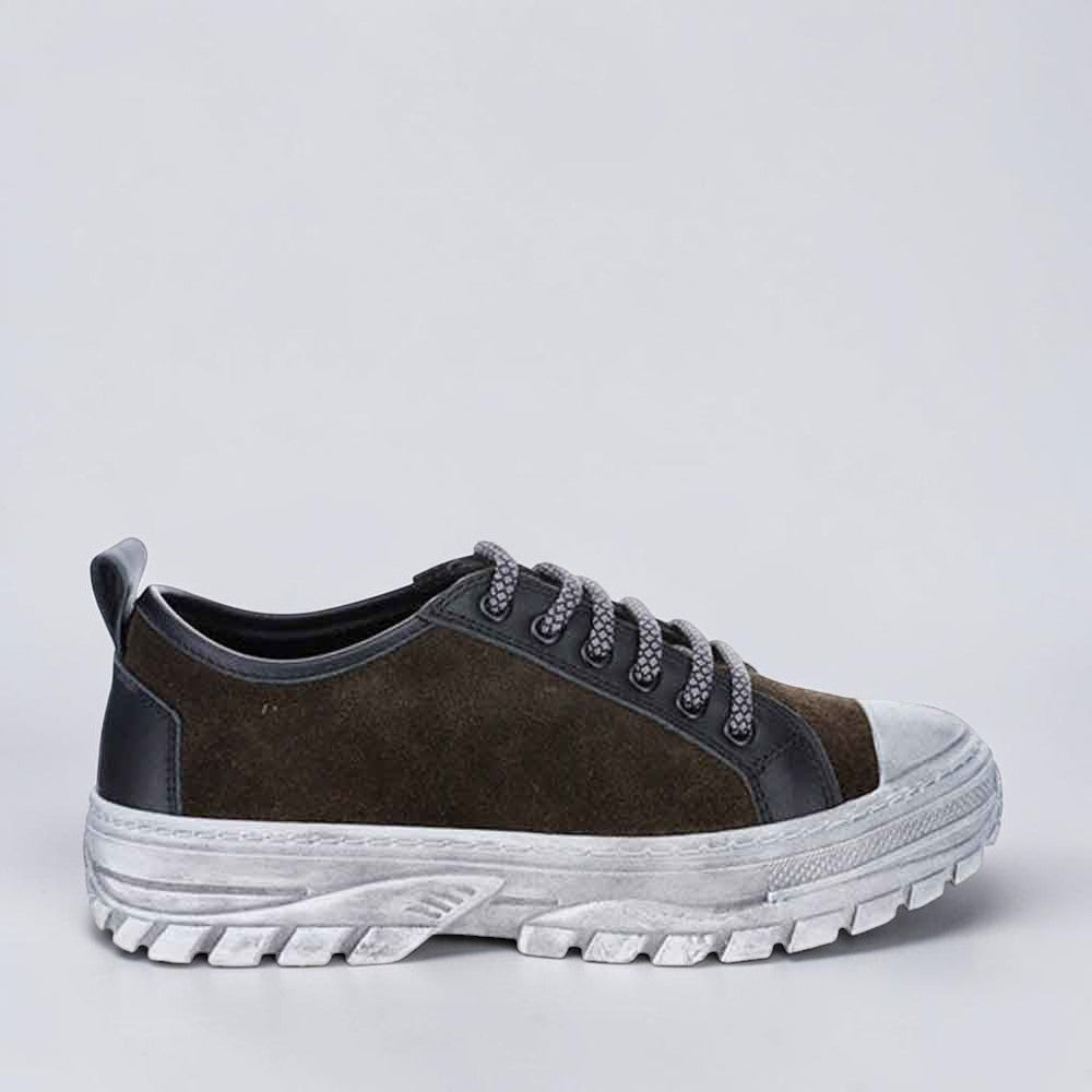 LE SANSA Rocky Forest Green sneakers with green and black design, showcasing the stylish casual footwear.
