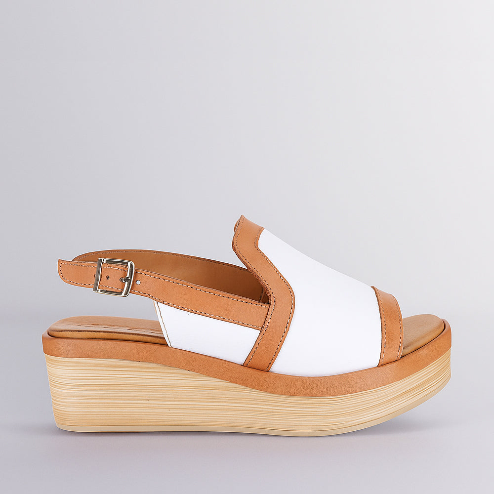 LE SANSA TROZAN WHITE TAN Women Sandals - Zeke Collection NZ
