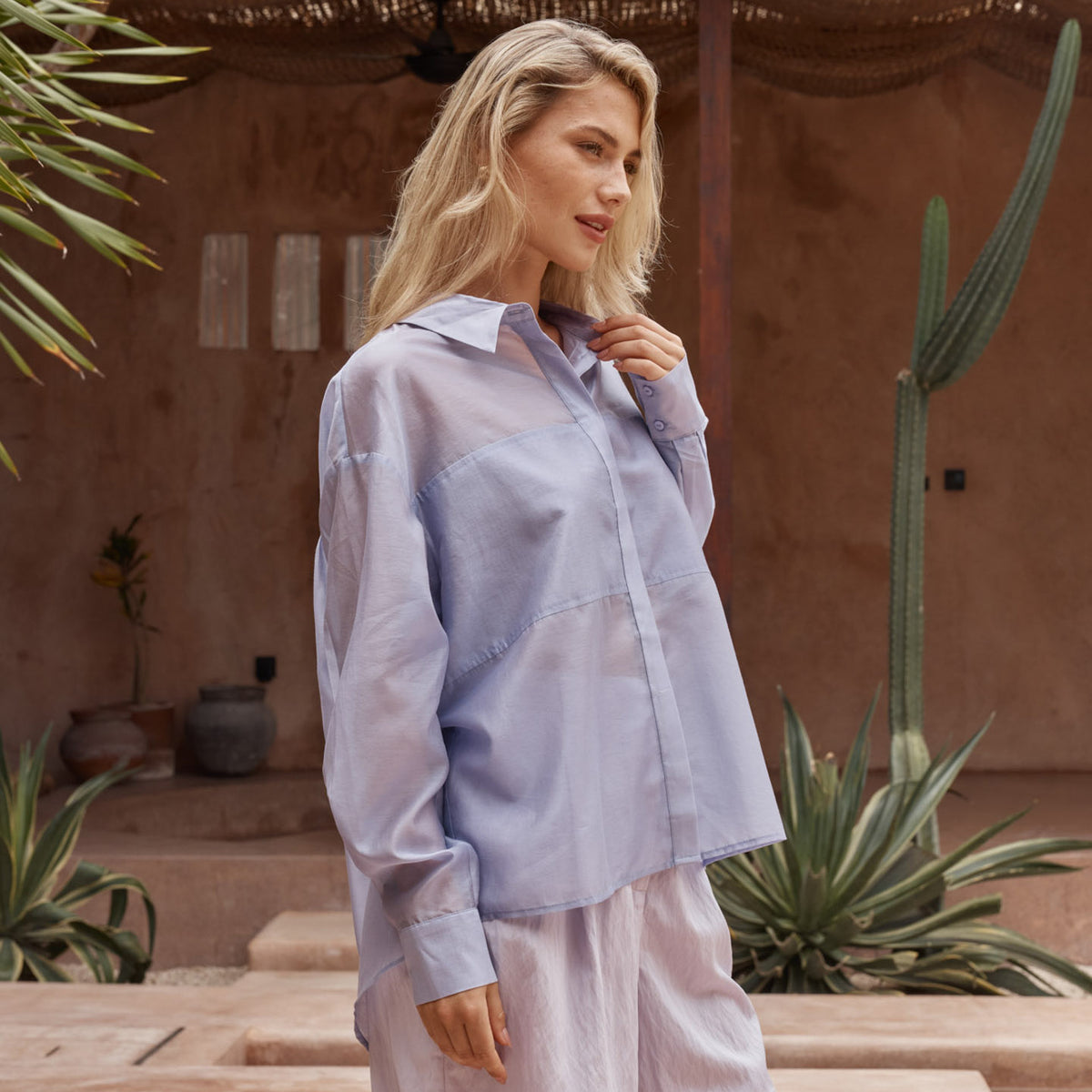 SASS VAL OVERSIZED SHIRT LILAC