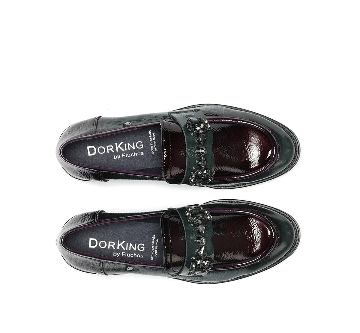 Dorking Harvard Botella Plum loafers with polished leather finish and classic slip-on design.
