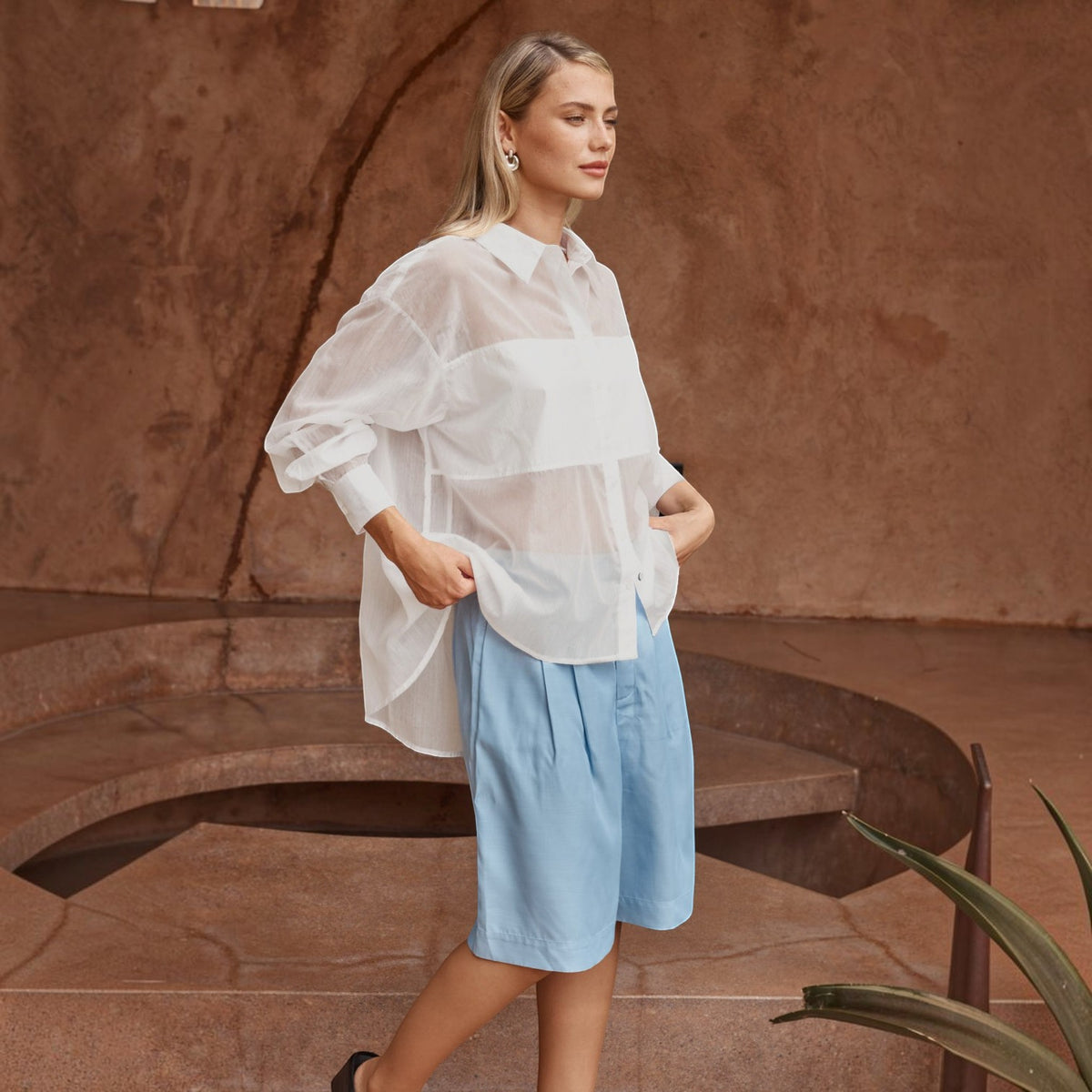 SASS VAL OVERSIZED SHIRT WHITE