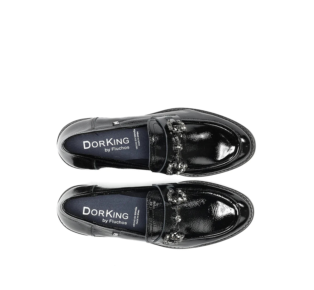 Dorking Harvard Nero loafers in black leather with sleek, polished design and classic slip-on style.