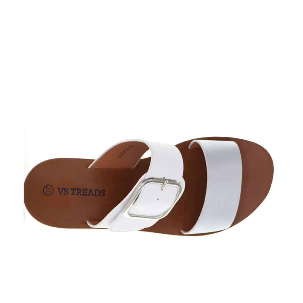 VS TREADS VELMA WHITE SILVER Women slippers - Zeke Collection NZ