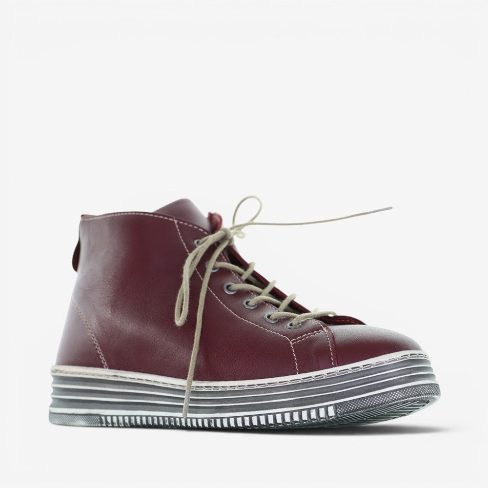 LE SANSA Vivid Red boots featuring sleek design and vibrant red color, displayed on a neutral background.