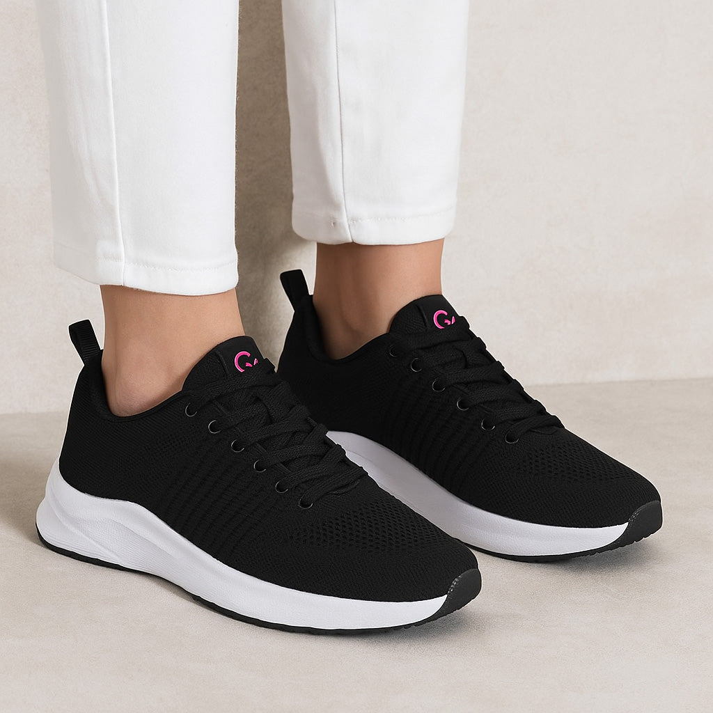 CABELLO WALKER BLACK WHITE SOLE Women Sneakers - Zeke Collection NZ