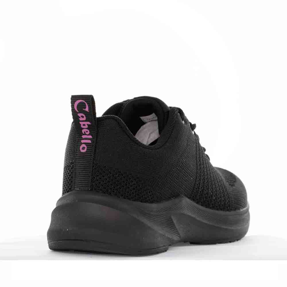 Black Cabello Walker sneakers with stylish design and comfortable fit, featuring a sleek black exterior and modern athletic style.