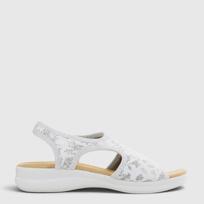 Euroflex Tuscany White sandals in white with comfortable slip-on design