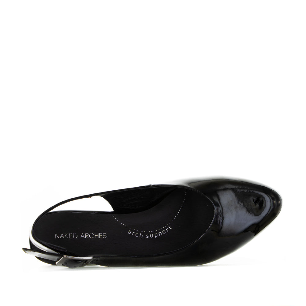 NAKED ARCHES ZODIAC BLACK PATENT - Zeke Collection